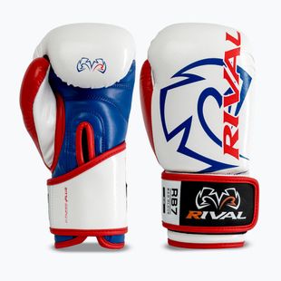 Boxerské rukavice Rival RB7 Fitness Plus Bag white/blue