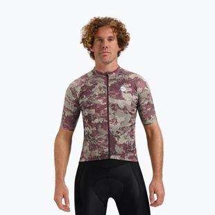 Pánský cyklistický dres Rogelli Essential Graphic II taupe / bordeaux