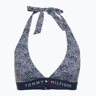 Horní díl plavek Tommy Hilfiger Halter Rp Print illustrated wave dark night navy