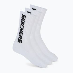 Pánské ponožky SKECHERS 1/2 Terry Crew 3 páry white/black