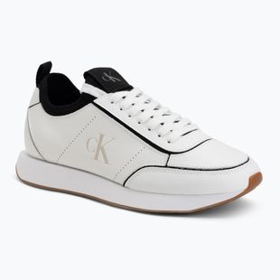 Dámské boty Calvin Klein HW0HW02994 Retro Runner Sock Patch Leather bright white/black