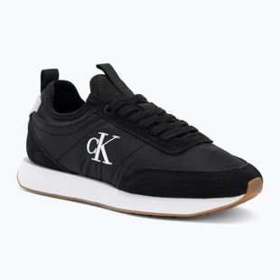 Dámské boty Calvin Klein YW0YW02060 Retro Runner Sock Laceup Mix Mat black/bright white