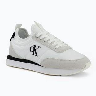 Dámské boty Calvin Klein YW0YW02060 Retro Runner Sock Laceup Mix Mat bright white/black/marshmallow
