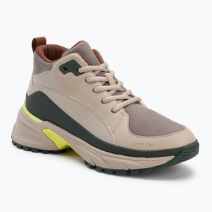 Pánské boty Calvin Klein YM0YM01418 Hike Runner Mid Laceup Tech Mix desert taupe/smog/sorrel/thyme