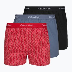 Pánské boxerky Calvin Klein LV00NB4727 Boxer Slim black/prep emblem goji berry/grisai