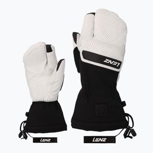 Dámské lyžařské rukavice Lenz Think About Lobster white/black