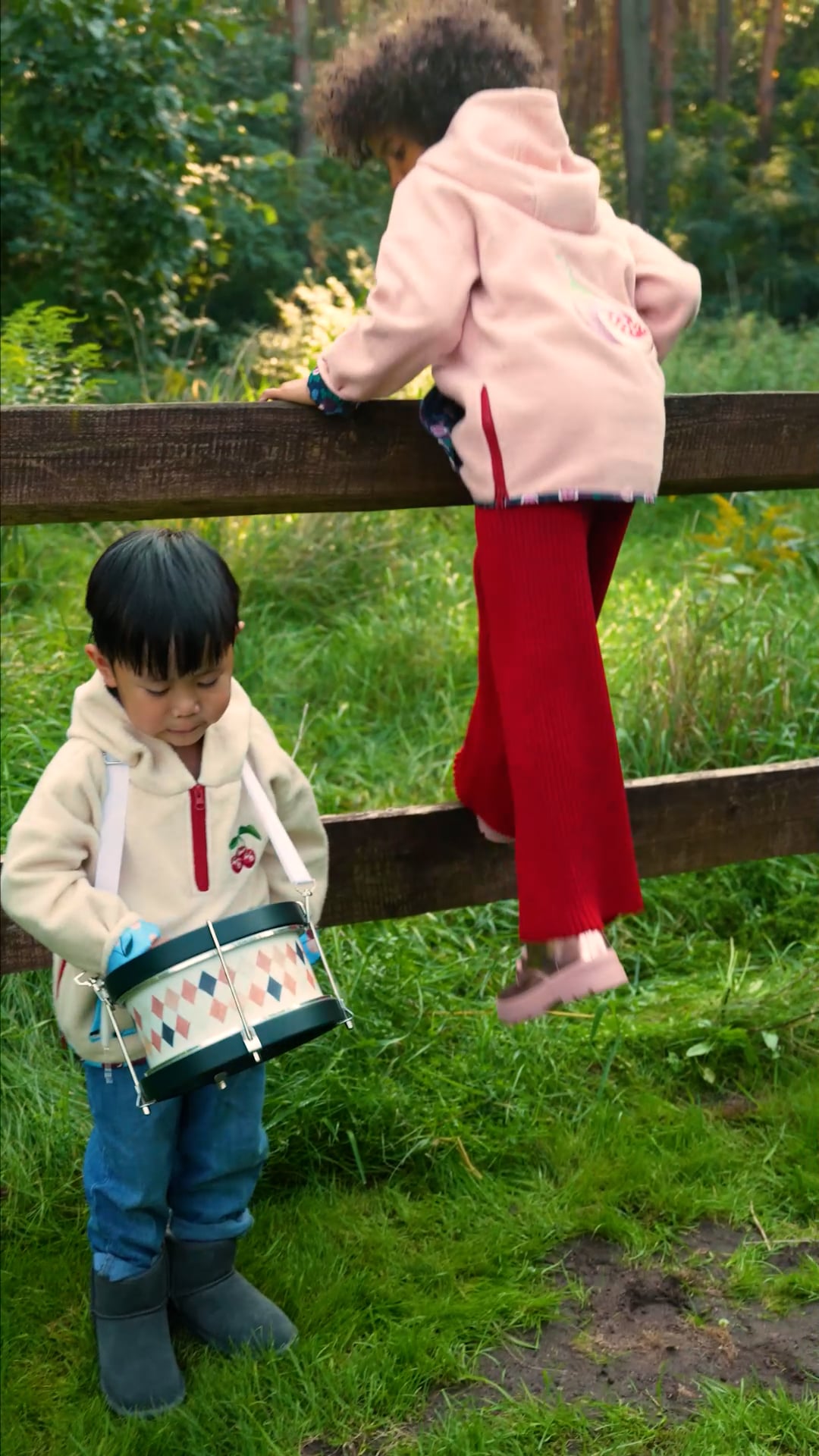 Dětská fleecová mikina KID STORY Teddy dusty pink